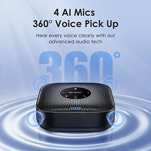 EMEET Conference Speakerphone M0 Plus, 4 AI Mics 360° Voice Pickup, Noise Reduction, USB C Speaker, Bluetooth Conference Speaker for 8 People w/Daisy Chain for 16 Compatible with Leading Software|B0BVZLS5GZ