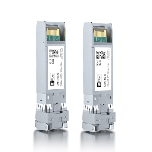 H!Fiber 10G Multimode SFP+ LC Module, 10GBase-SR Fiber Transceiver for Cisco SFP-10G-SR, Meraki MA-SFP-10GB-SR, Ubiquiti UniFi UF-MM-10G, Mikrotik, Netgear and More (MMF,850nm,300m,DDM)|B06XDV3ZYW