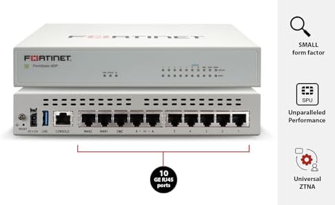 FortiGate-60F Firewall Appliance - 10 Gigabit Ethernet RJ45 Ports, Includes DMZ, WAN & Internal Ports (Appliance Only, No Subscription) (FG-60F)|B07ZZMFWJ7