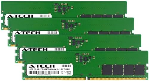 A-Tech 32GB DDR5 4800MHz PC5-38400 CL40 UDIMM 2Rx8 Dual Rank 1.1V Non-ECC Unbuffered DIMM 288-Pin Desktop PC/Computer RAM Memory Upgrade Module|B0B17JW787