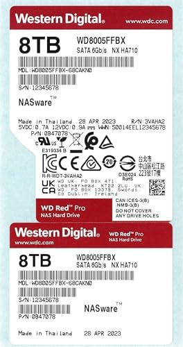 Western Digital 16TB WD Red Pro NAS Internal Hard Drive HDD - 7200 RPM, SATA 6 Gb/s, CMR, 512 MB Cache, 3.5" - WD161KFGX|B08K3VVKSW