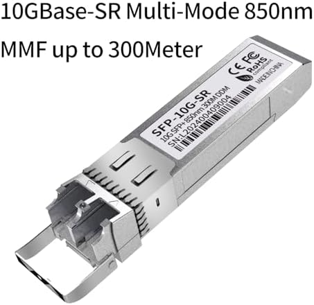 4Pack 10G SFP+ LC Module, 10GBase-SR Multi-Mode Ethernet Transceiver, 850nm MMF up to 400m – Compatible with Cisco, Meraki, Ubiquiti, Mikrotik, Netgear, HPE, TP-Link, Aruba and More|B0D4DGXCGN