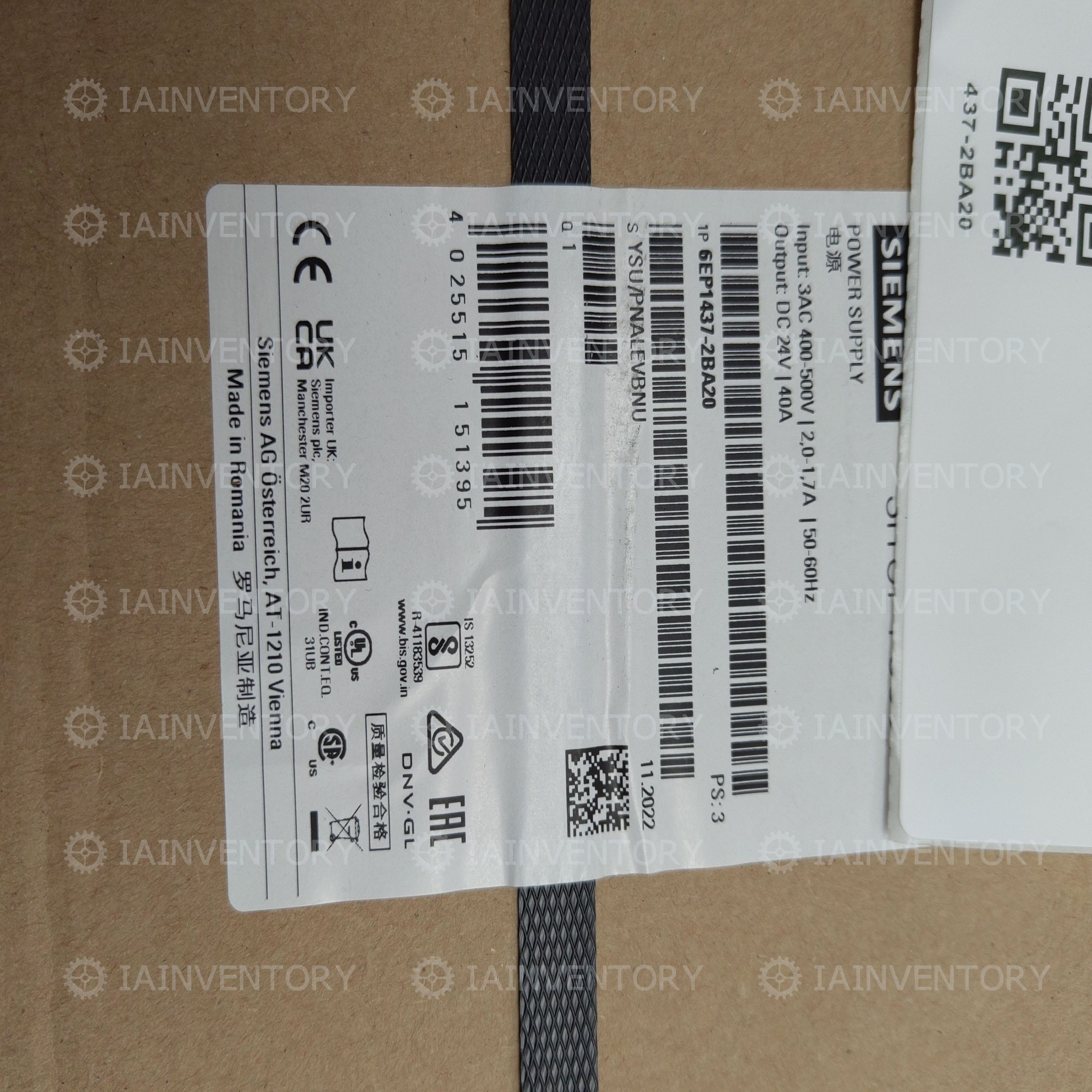 Siemens power supply 6EP1437-2BA20 6EP1 437-2BA20