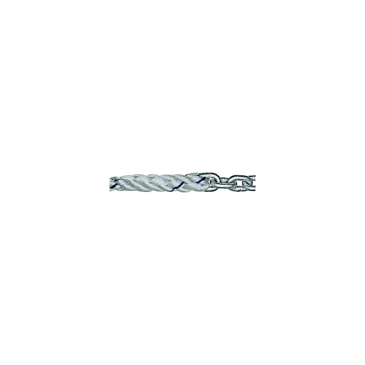 Titan Chain CAR3S91200H5115 Three Strand Anchor Rode, 9/16" x 200' Line, 5/16" x 15' Chain
