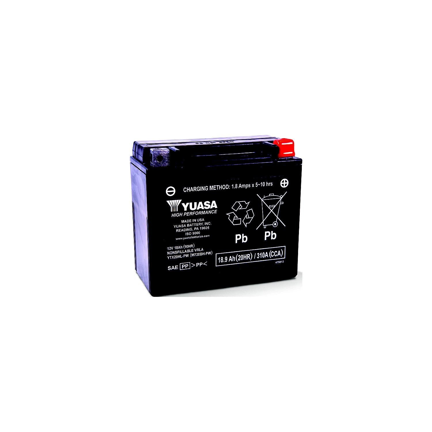 Yuasa Battery Inc. YUAM7212A Yuasa High Performance, Factory Activated Maintenance Free Battery