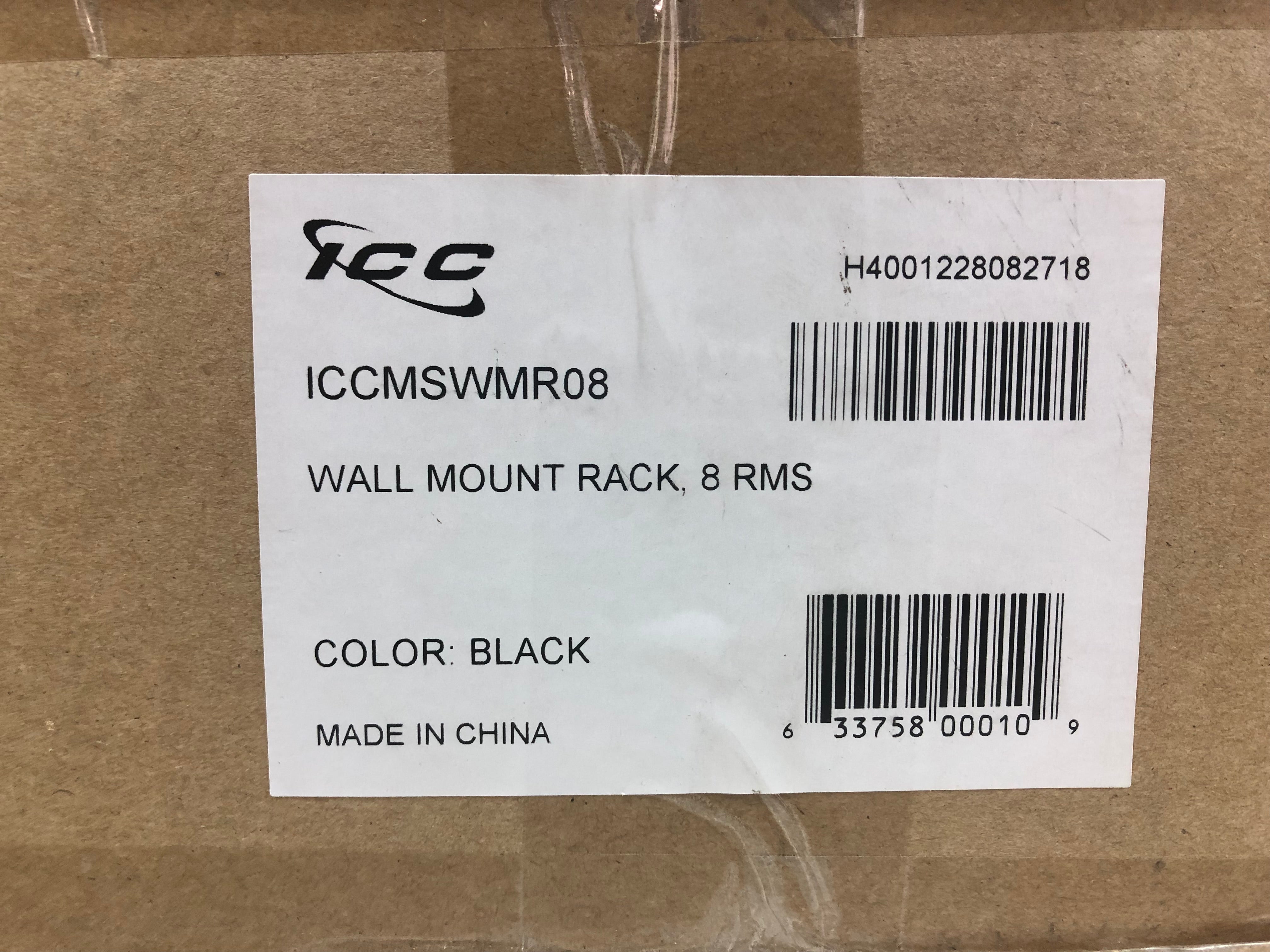 ICC 8U 19” Wide Wall Mount Rack Enclosure 18” Depth ICCMSWMR08