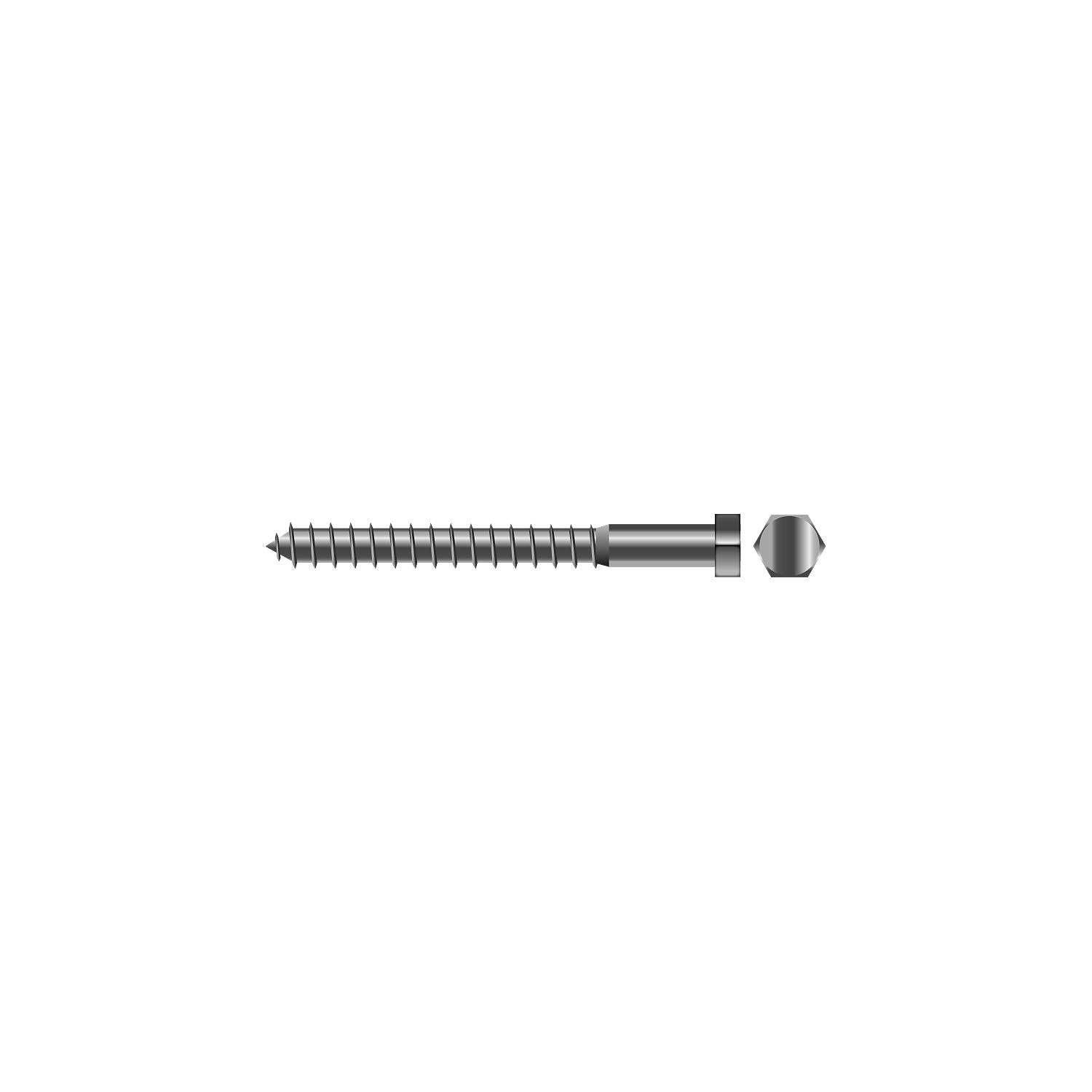Seachoice SC1267 Lag Screw, 1/4 x 4"