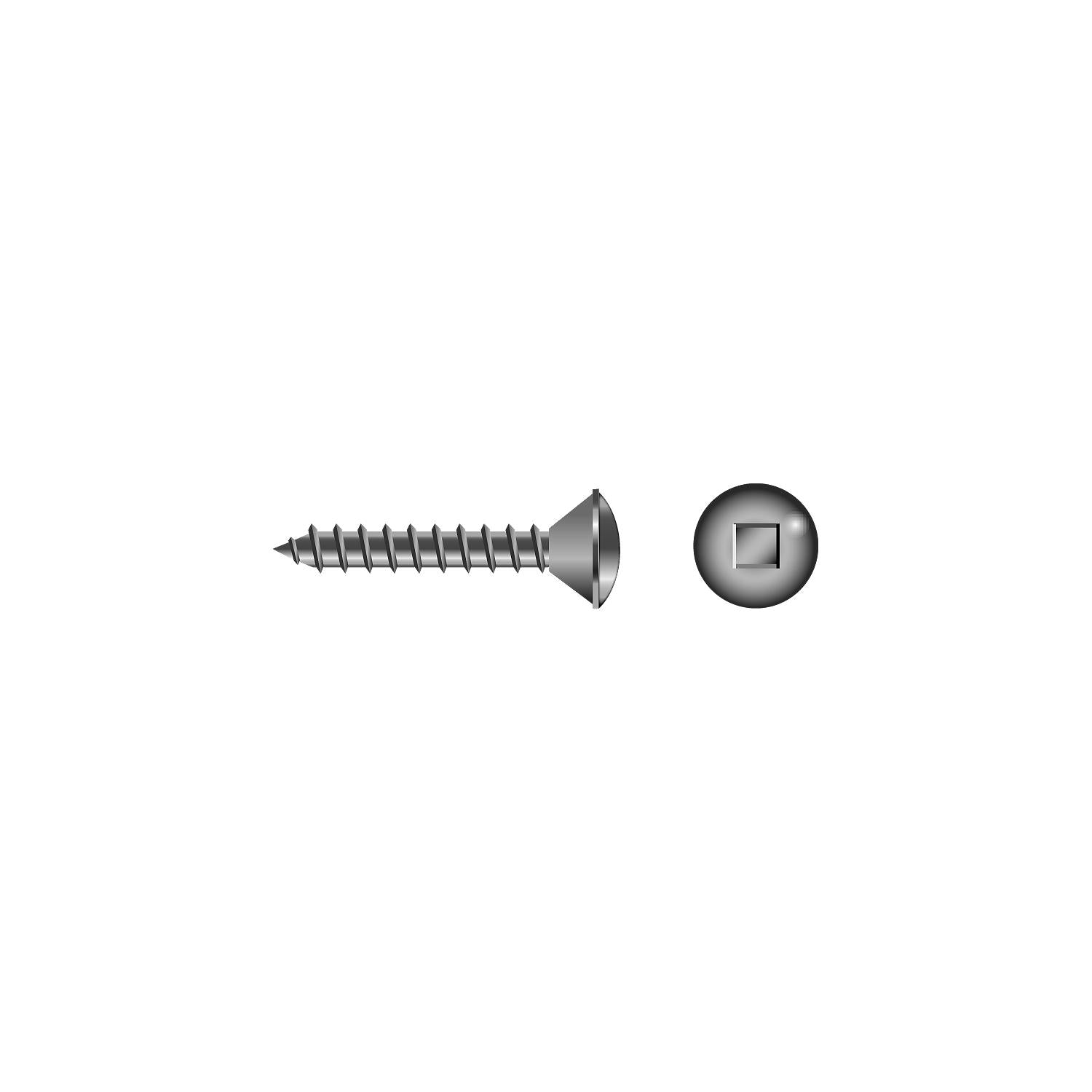 Seachoice SC3467 Square Tapping Screw Oval Head #8 x 1"