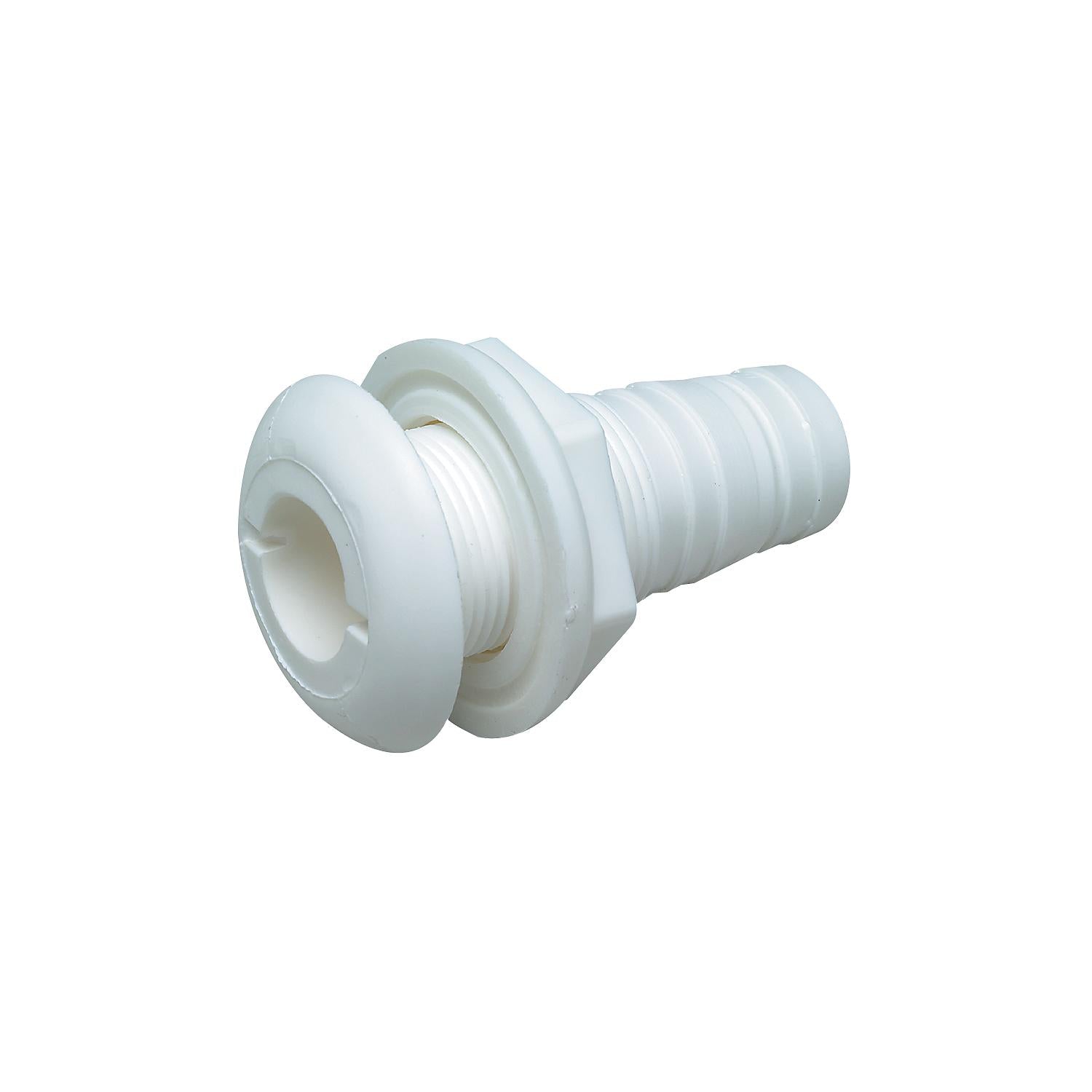 Seachoice 50-18011 1/2" White Plastic Thru-Hull w/Broad Flange