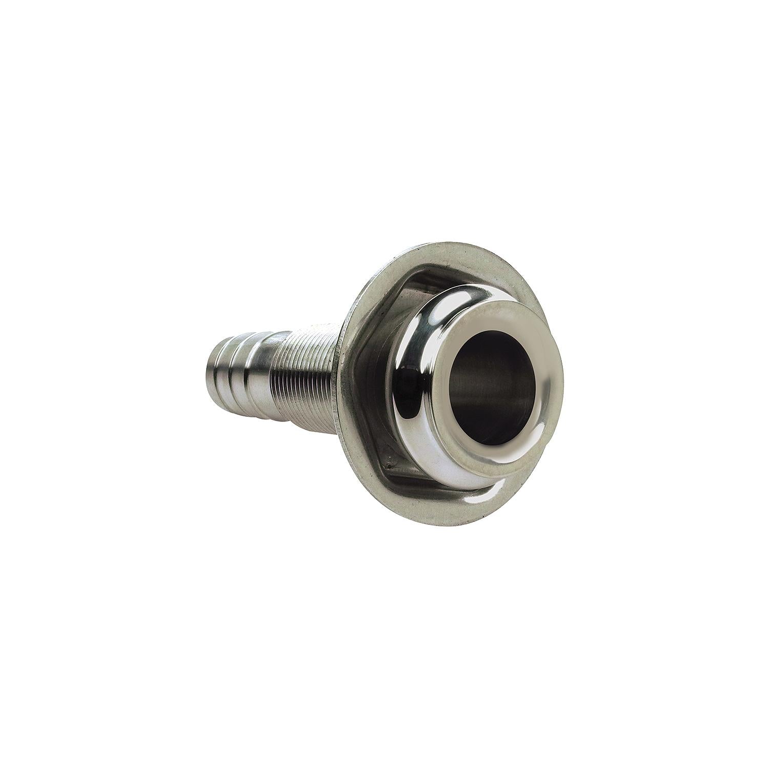 Seachoice 50-18591 Thru Hull Fitting, Mega-Flow Dripless, 316 Stainless Steel, Fits 5/8" Hose, 1-1/2" Max Hull