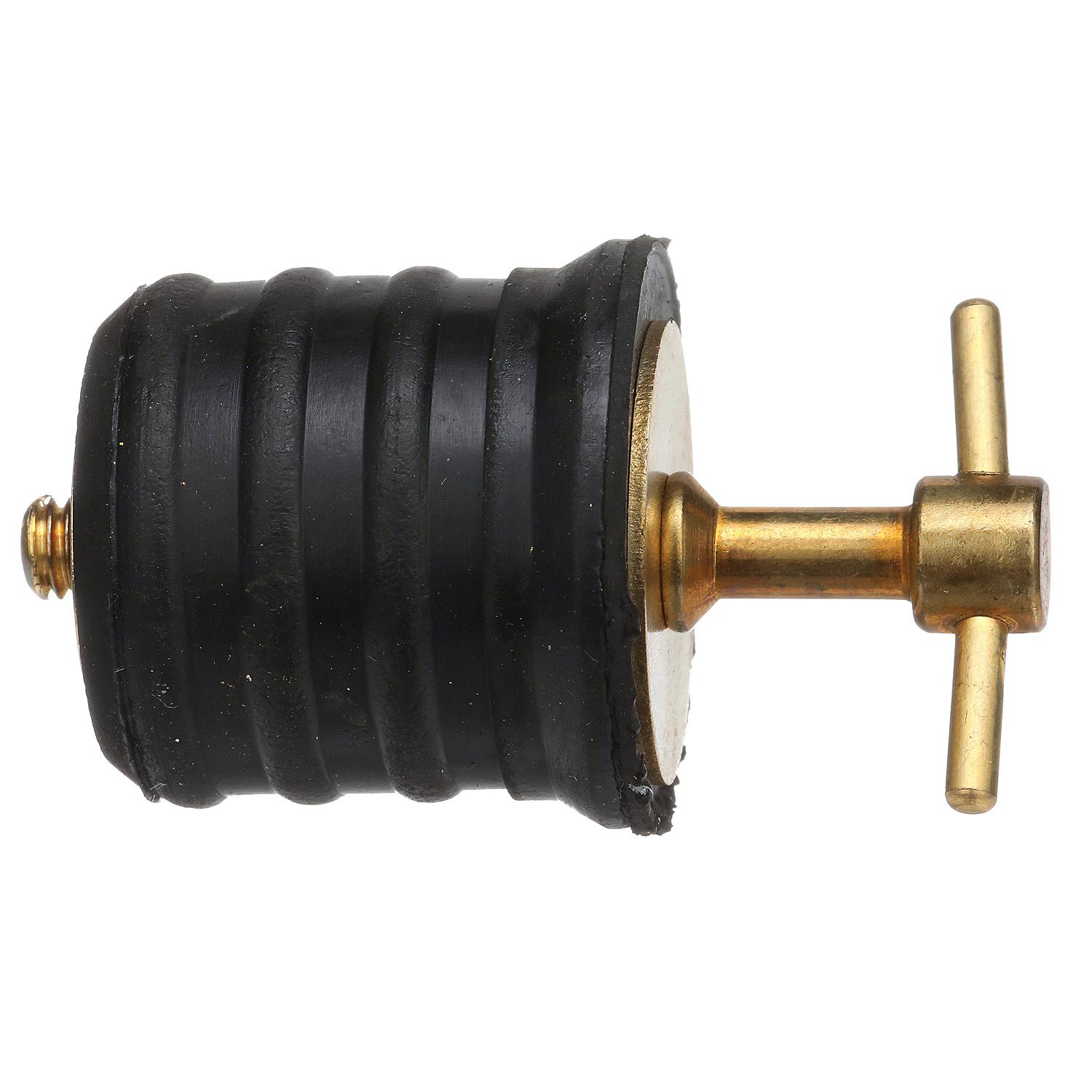 Seachoice 50-18861 Twist-Turn 1.25 In. Marine Boat Brass Drain Plug w/ Neoprene, Seal