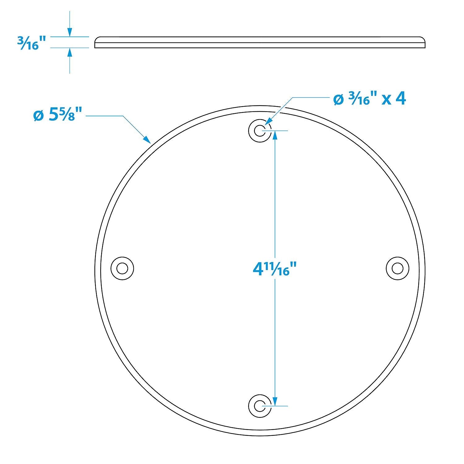 Seachoice 50-39601 Polypropylene Cover Plate Arctic White OD: 5-5/8"