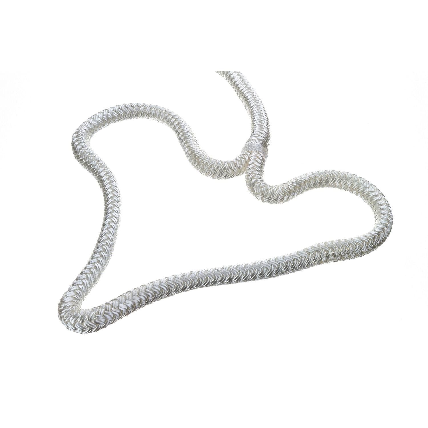 Seachoice Double-Braid Nylon Dock Line w/ Eye Splice, Pre-Shrunk, Heat Stabilized, 1/2 In. X 15 Ft., White