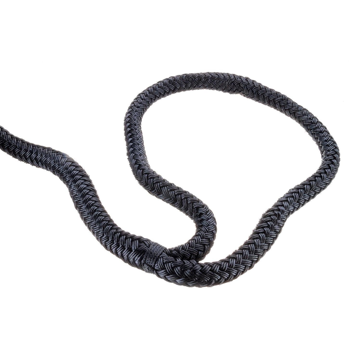Seachoice Double-Braid Nylon Dock Line w/ Eye Splice, Pre-Shrunk, Heat Stabilized, 5/8 In. X 35 Ft., Black