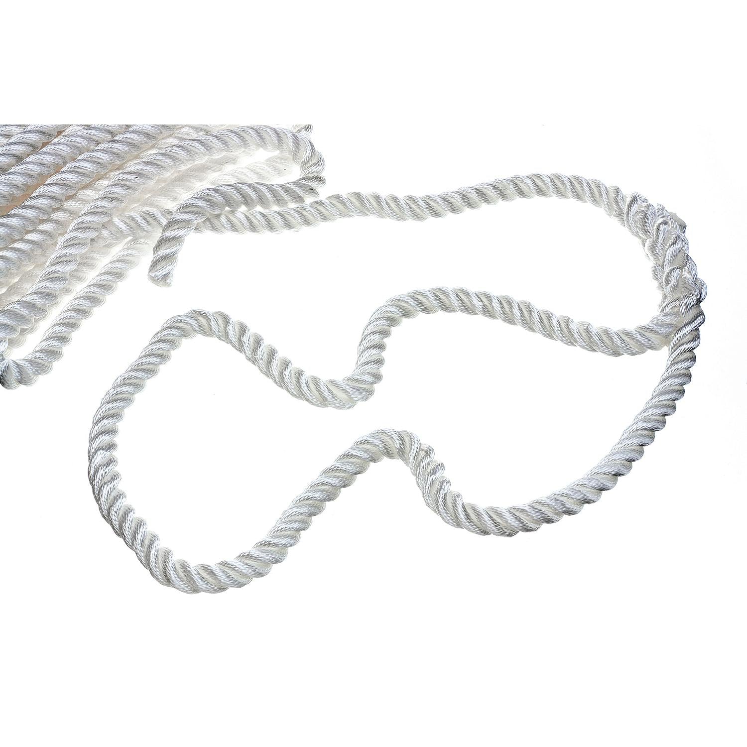 Seachoice 42651 3-Strand Twisted Nylon Dock Line, White, 3/4" x 50'