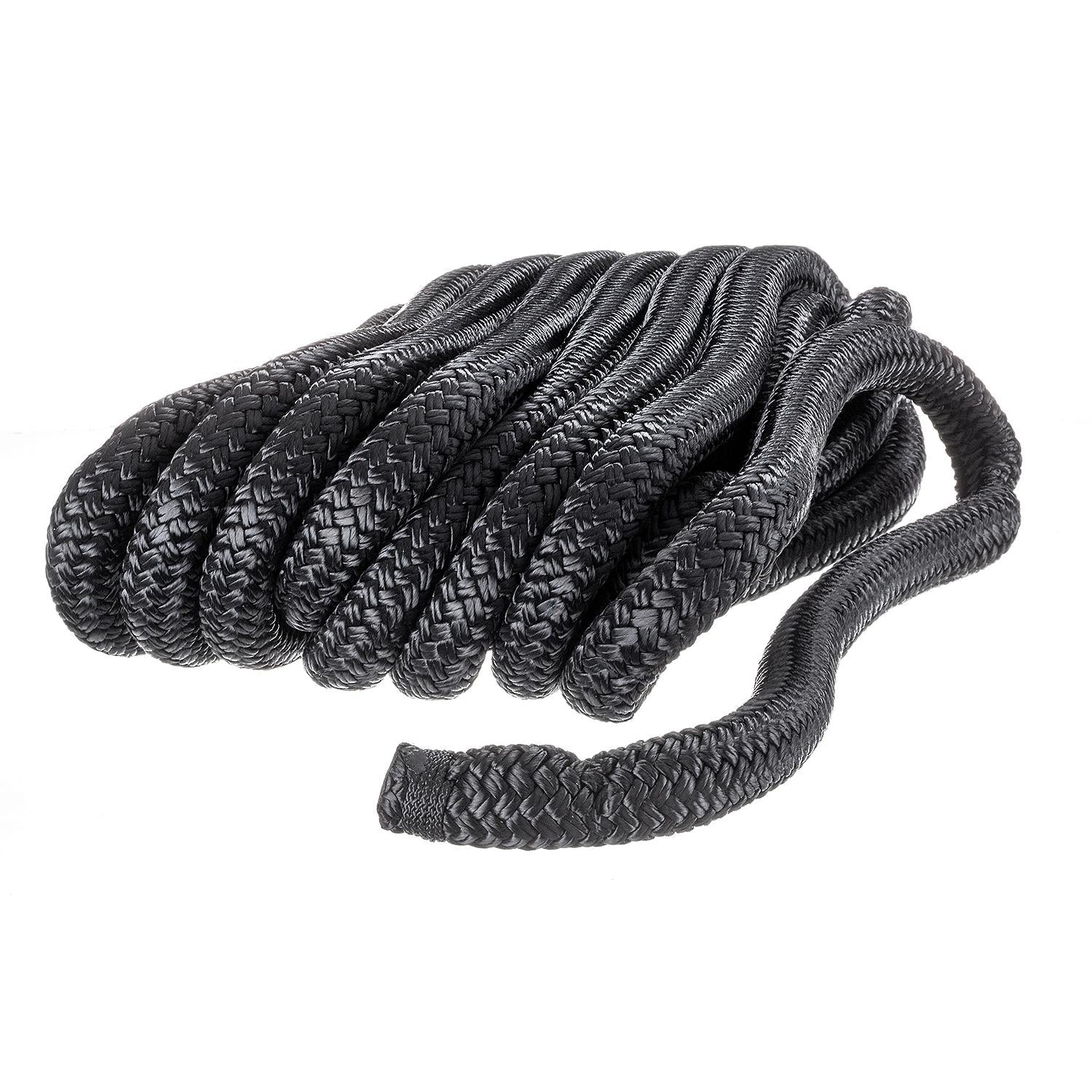 Seachoice Double-Braid Nylon Dock Line w/ Eye Splice, Pre-Shrunk, Heat Stabilized, 3/4 In. X 35 Ft., Black