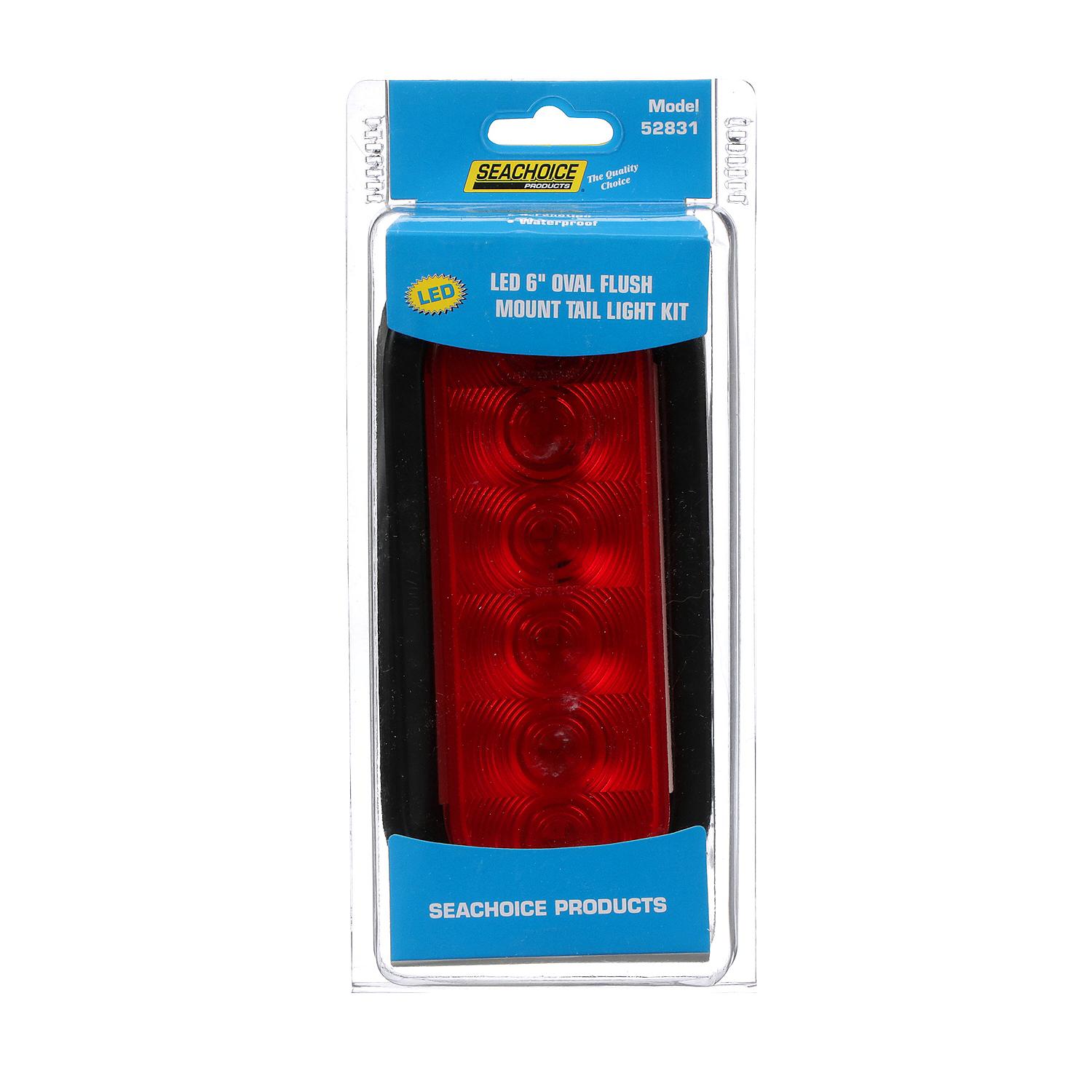 Seachoice STL12RKSCH 52831 LED 6" Oval Sealed Tail Light Kit For Flush Mount