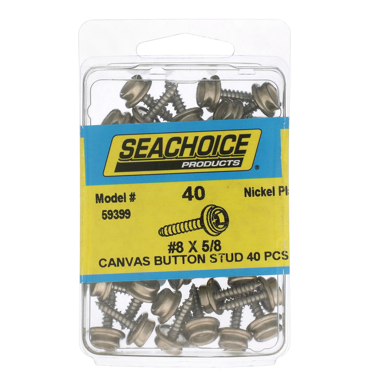 Seachoice BP7251SC SS Button Stud w/ Tapping Screw #8 x 5/8", Qty. 40