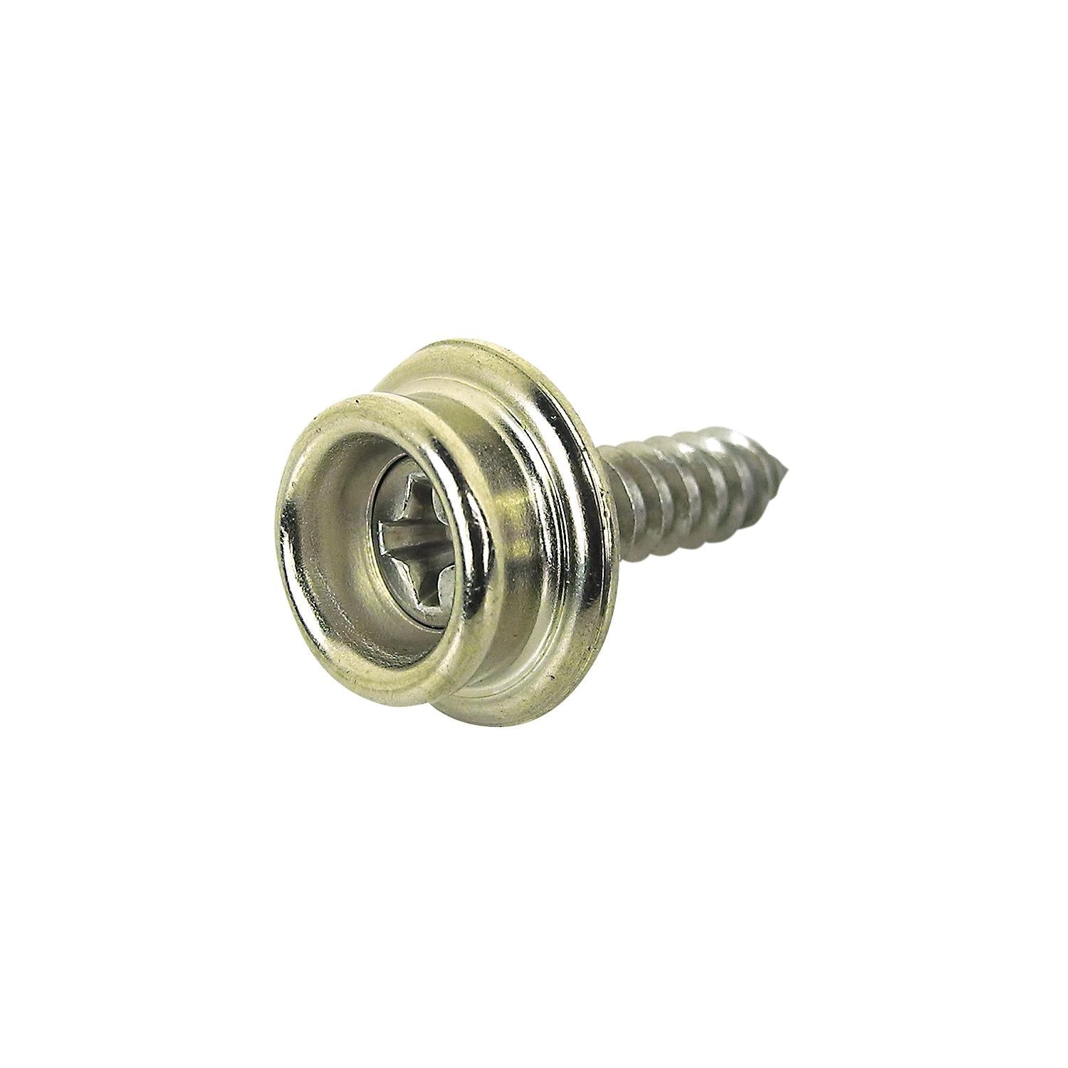 Seachoice BP7250SC SS Button Stud w/ Tapping Screw #8 x 3/8", Qty. 40