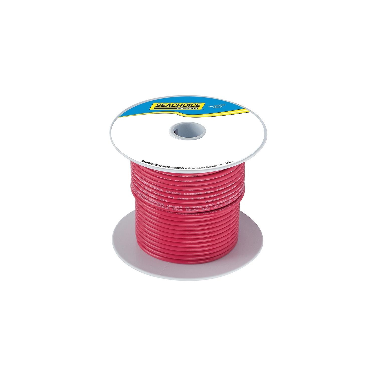 Seachoice 50-63018 Tinned Copper Marine Wire, 2 AWG, Red, 100'