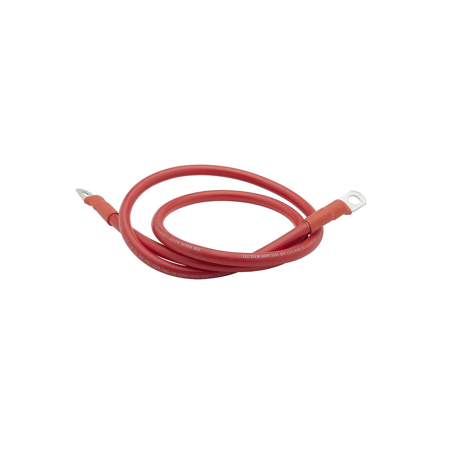 Seachoice 63033 Tinned Copper Battery Assembly, 4 AWG, Red, 4'
