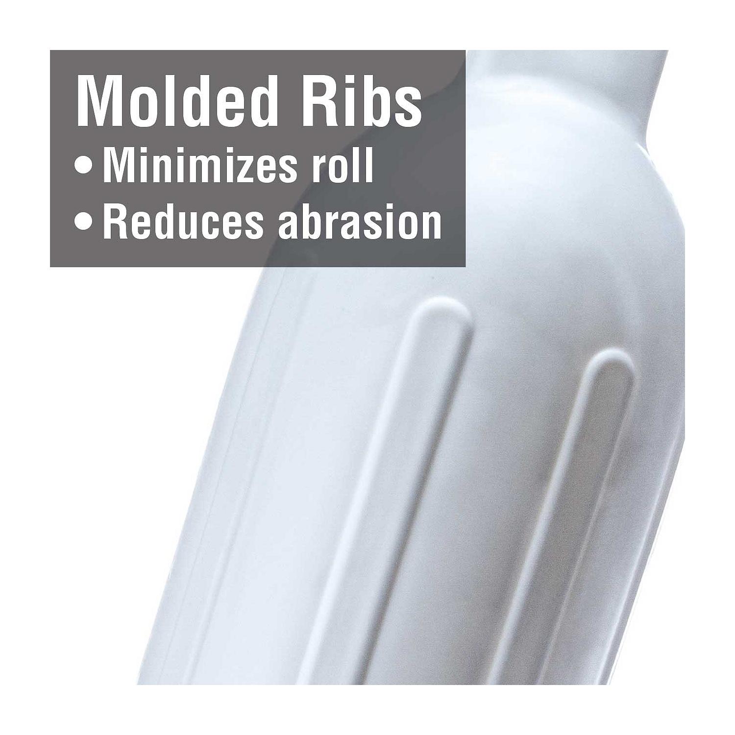 Seachoice DE79161S 79001 Twin Eye Ribbed Fender, White, 4.5 x 16"