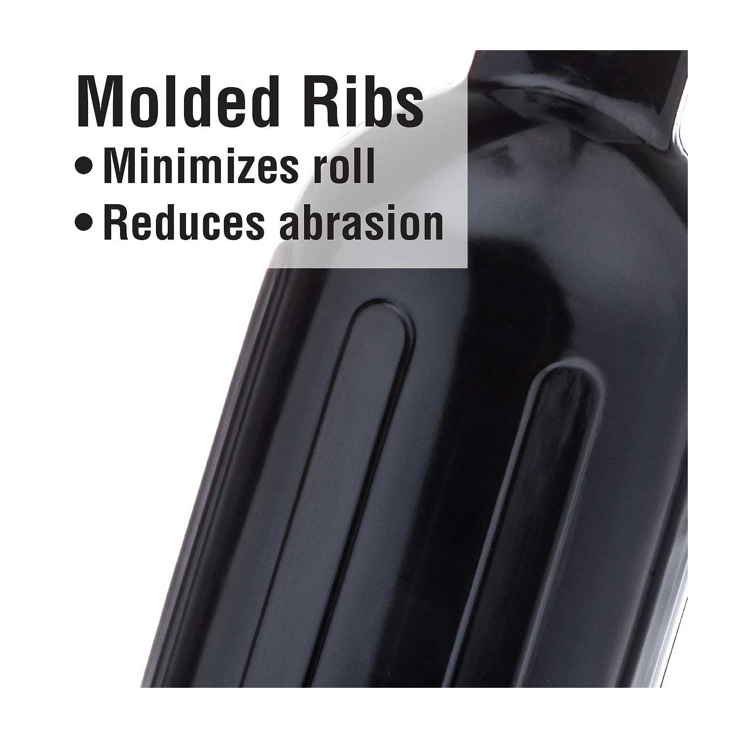 Seachoice DE77206S Black Twin Eye Ribbed Fender Kit, (2) 5.5" x 20" Fenders and (2) 3/8" x 5' Fender Lines