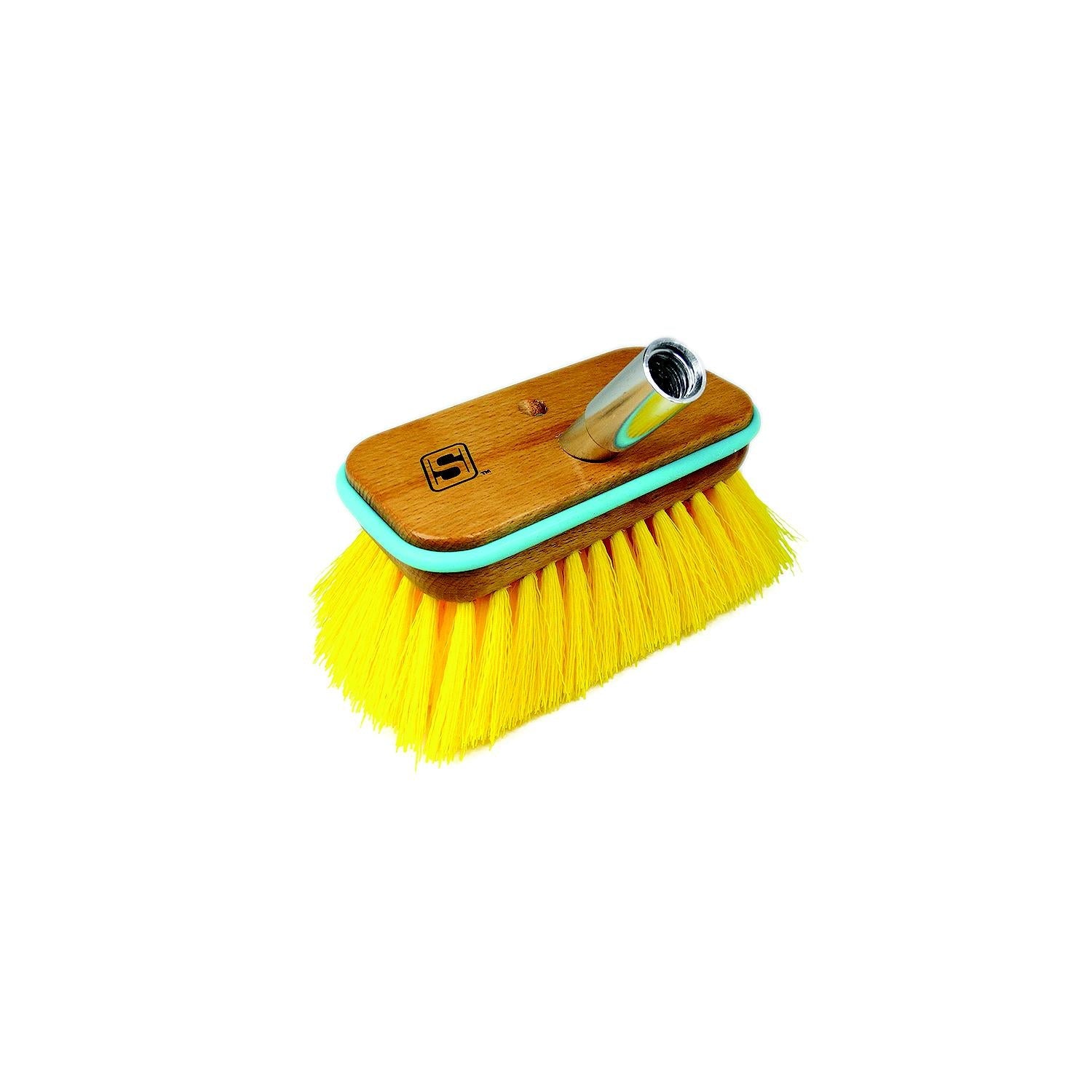 Seachoice QYM0106YM-ADAPTER 90481 Deck Brush w/ Bumper & Threaded Size: 6", Medium
