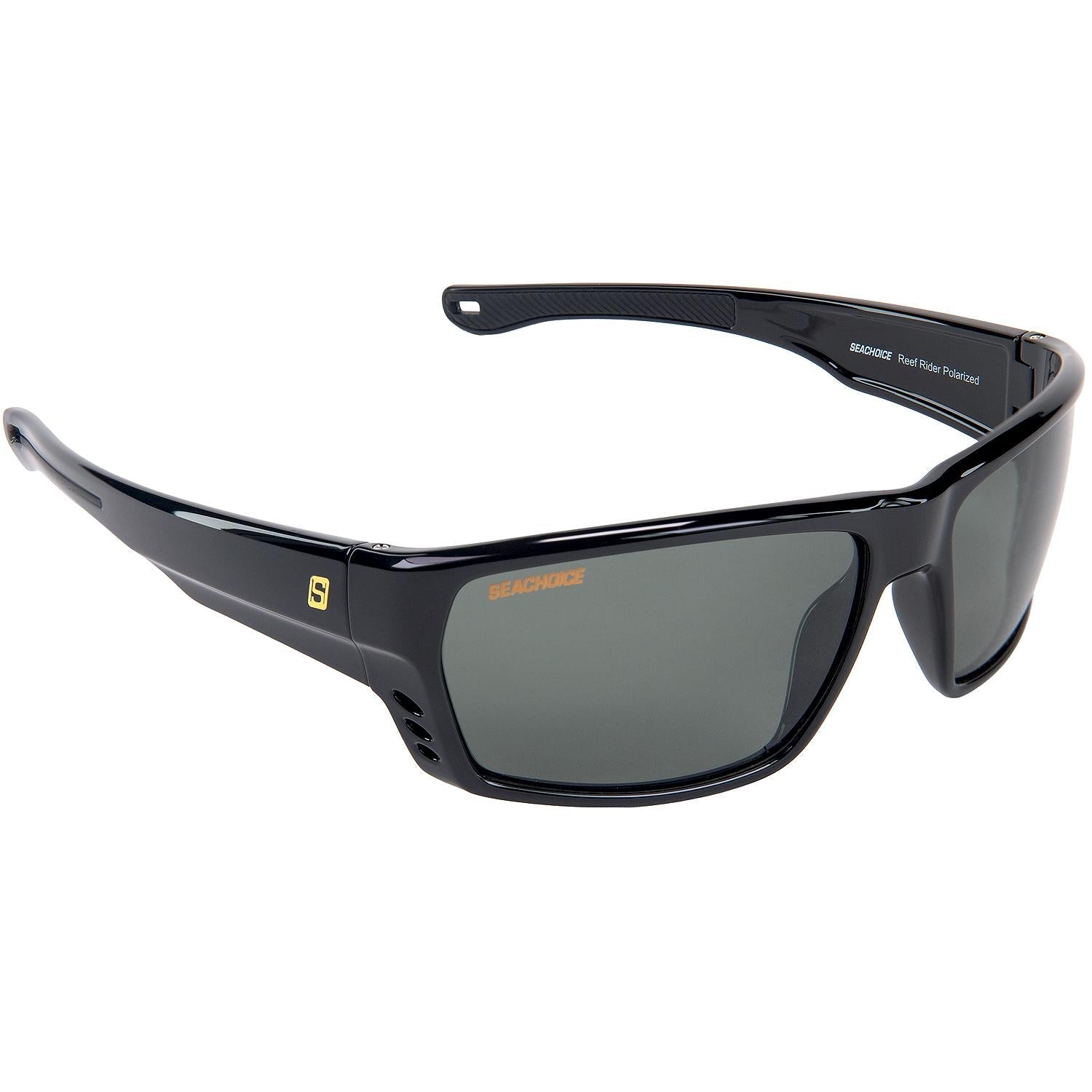 Seachoice YP120409000000 98802 "Reef Rider" Polarized Sunglasses, Frame: Shiny Black, Lens: Grey