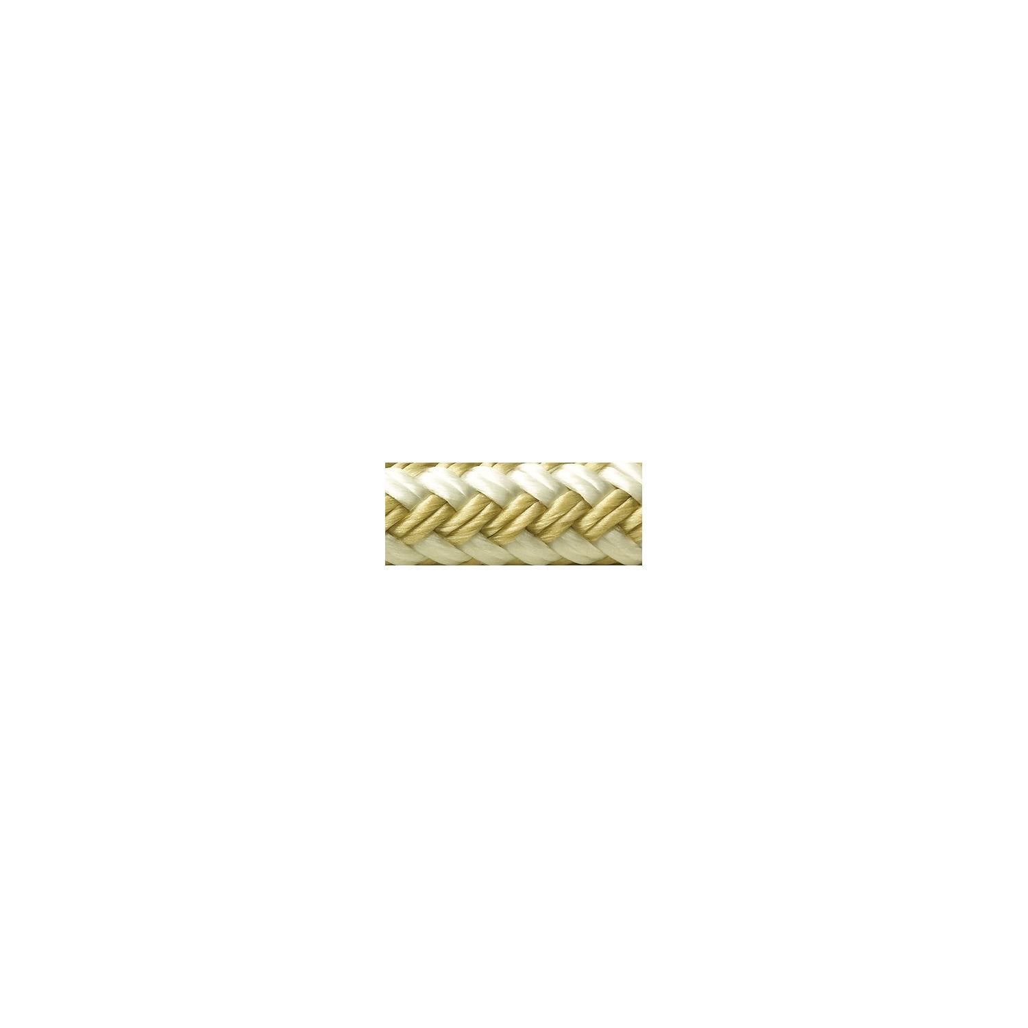 Seachoice Double-Braid Nylon Dock Line w/ Eye Splice, Pre-Shrunk, Heat Stabilized, 3/4 In. X 35 Ft., Gold White