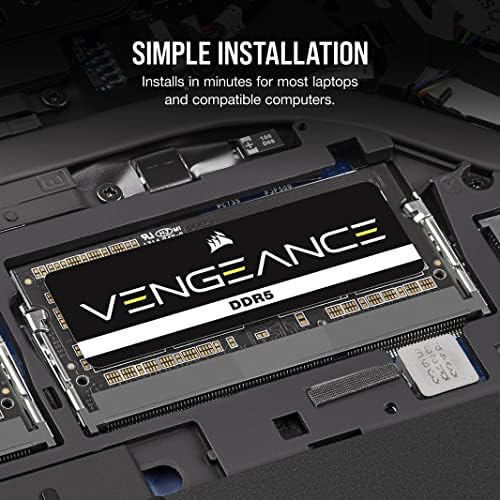CORSAIR Vengeance SODIMM DDR5 RAM 32GB (1x32GB) 4800MHz CL40-40-40-77 1.1V Intel AMD Laptop Notebook Memory - Black (CMSX32GX5M1A4800C40)|B09XB3ZNHC