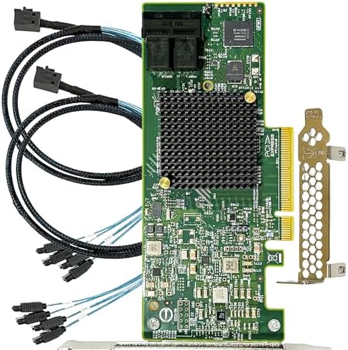 SAS HBA Card Compatible with LSI 9300-8i IT Mode PCIe SATA Expansion Card, 8-Port 12Gbps PCIe 3.0, SAS Expander Support, HBA Controller with 2X SFF-8643 to 4X SATA Cables for ZFS TrueNAS unRAID NAS