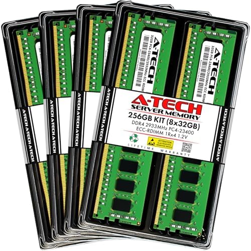 A-Tech 8GB Kit (2x4GB) DDR4 2133MHz PC4-17000 ECC RDIMM 1Rx8 Single Rank 1.2V ECC Registered DIMM 288-Pin Server & Workstation RAM Memory Upgrade Modules (A-Tech Enterprise Series)|B0DYKYPT2W