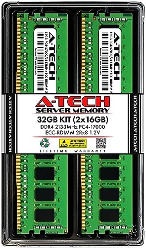 A-Tech 64GB Kit (2x32GB) DDR4 2400MHz PC4-19200 ECC RDIMM 2Rx4 Dual Rank 1.2V ECC Registered DIMM 288-Pin Server & Workstation RAM Memory Upgrade Modules (A-Tech Enterprise Series)|B081VVMT8Y