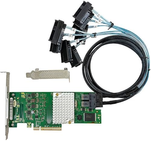 SAS HBA Card Compatible with LSI 9300-8i IT Mode & D3307 PCIe SATA Expansion Card, 8-Port 12Gbps PCIe 3.0, Expander Support, HBA Controller with 2X SFF-8643 to 4X 8482 SAS Cables for TrueNAS unRAID