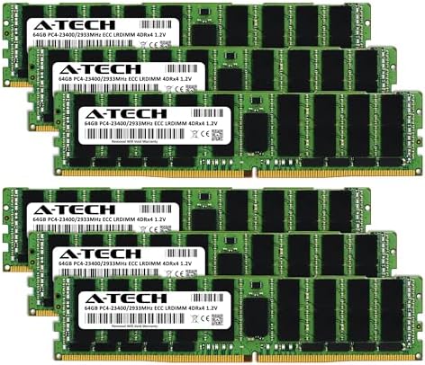 A-Tech 64GB Kit (2x32GB) DDR4 2400MHz PC4-19200 ECC LRDIMM 4Rx4 Quad Rank 1.2V Load Reduced DIMM 288-Pin Server RAM Memory Upgrade Modules (A-Tech Enterprise Series)|B0BPN3X471
