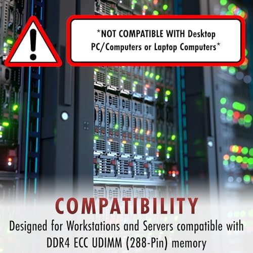 A-Tech Server 32GB Kit (2x16GB DDR4 2400MHz PC4-19200 ECC UDIMM 2Rx8 Dual Rank 1.2V ECC Unbuffered DIMM 288-Pin Server & Workstation RAM Memory Upgrade Modules (A-Tech Enterprise Series