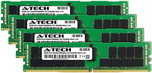 A-Tech 128GB Kit (4x32GB RAM for Dell PowerEdge C4130, C6320, C6420, FC630, FC830, R630, R730xd, R740xd, R840, T430, T440 | DDR4 2400MHz PC4-19200 ECC RDIMM 2Rx4 Registered Server Memory Upgrade