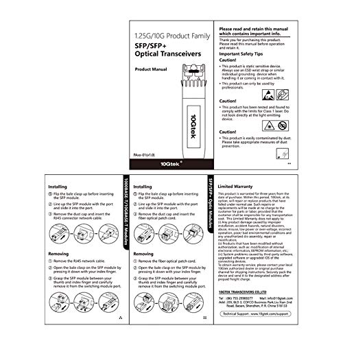 10Gtek 1.25G SFP Transceiver 1000Base-LX, 1310nm SMF SingleMode Fiber Optic Module, up to 10 km, for Cisco GLC-LH-SMD, Meraki MA-SFP-1GB-LX10, Ubiquiti UniFi, Fortinet, Mikrotik, TP-Link, Pack of 2|B08BP6MX14