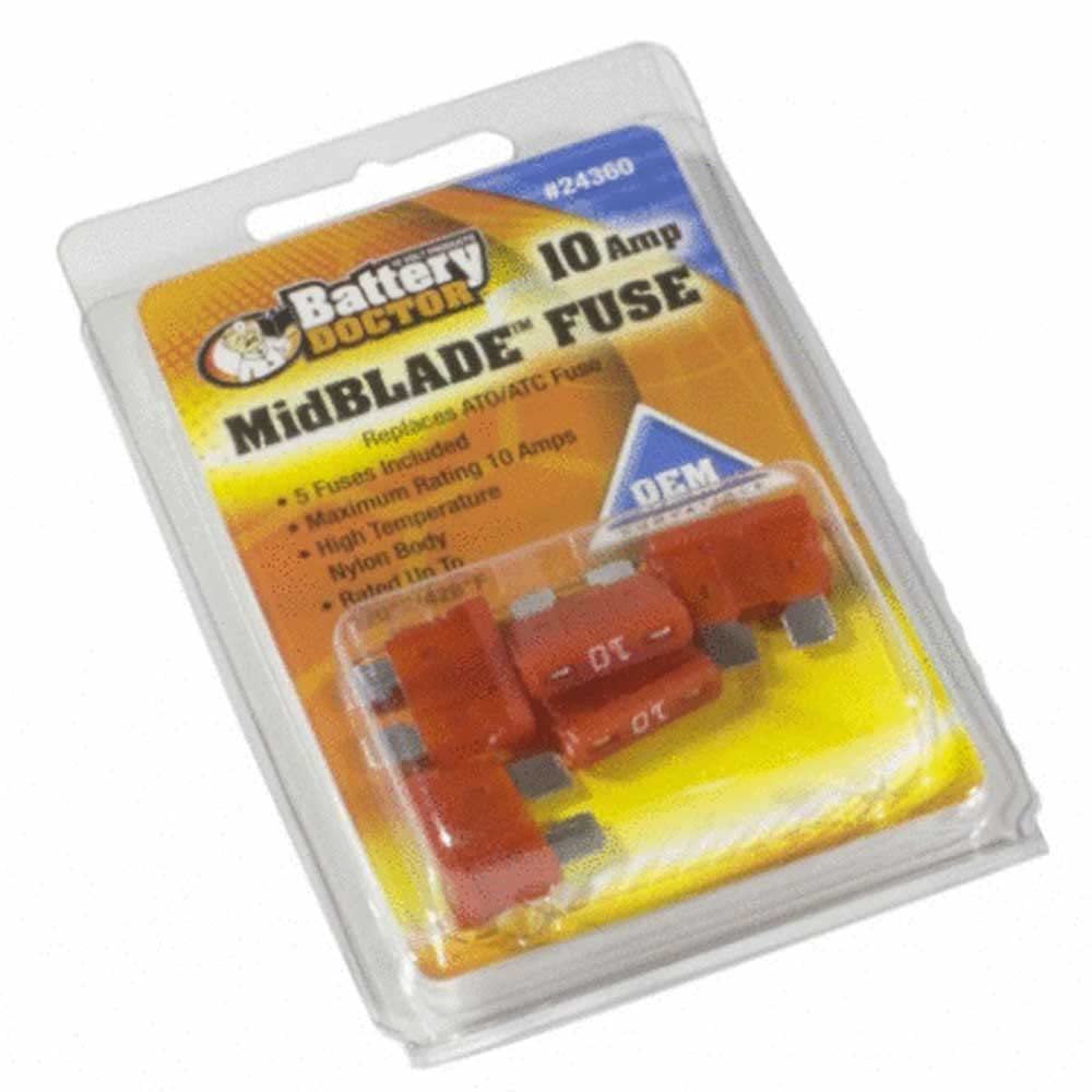 Wirthco 24353 Battery Doctor Midblade ATO/ATC Fuses, 3A, 5/Pk