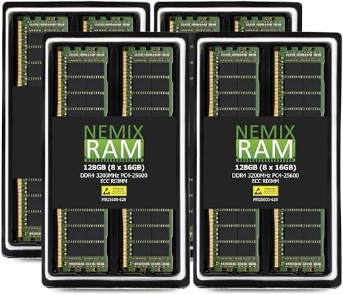 NEMIX RAM 64GB (8X8GB DDR4 3200MHZ PC4-25600 1Rx8 1.2V CL22 288-PIN ECC RDIMM Registered Server Memory KIT Compatible with Dell PowerEdge R650xs Rack Server