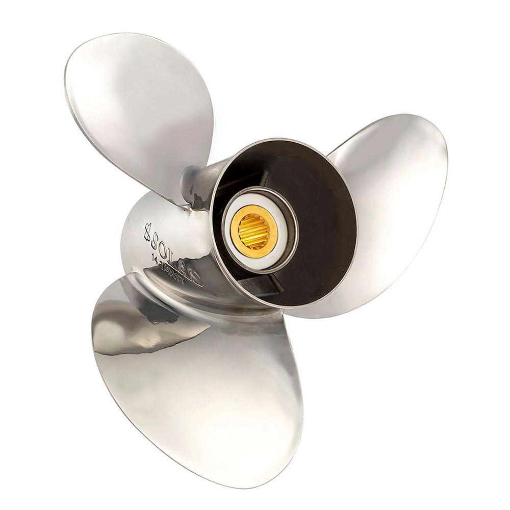 Solas 9531-140-19 Rubex NS3 SS 3-Blade Propeller, RH, 4-3/4" Gearcase, 14 x 19, Interchangeable Hub