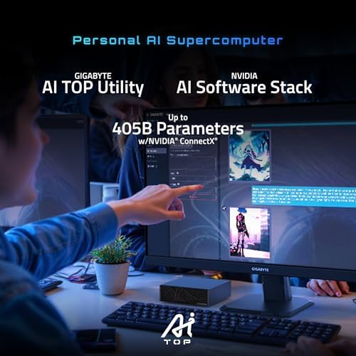 GIGABYTE AI TOP Atom Personal AI Supercomputer, Arm Cortex-X295 + Cortex A725, NVIDIA® Blackwell Architecture, 128GB LPDDR5X, 4TB PCIe 5.0 NVMe SSD, NVIDIA DGX™ OS, Black|B0FXHFBL54