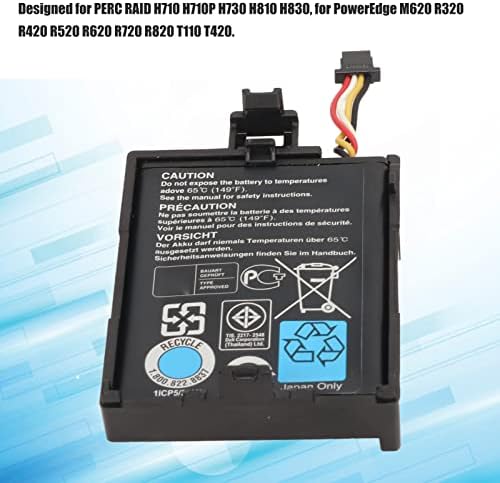 T40JJ 70K80 Battery for Dell RAID H710 H710P H730 H810 H830 PowerEdge M620 R320 R420 Controller 3.7V 1.8Wh with Plastic Bracket