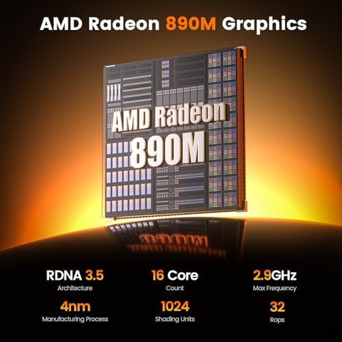 PELADN Mini PC, Ryzen AI 9 HX 370 (up to 5.1Ghz,32GB LPDDR5X/1TB PCIe 4.0 SSD,Dual 2.5G LAN,USB4 20Gbps Type-C/DP/HD,Mini Desktop Computer,WiFi7 4K/60Hz Triple-Display USB3.2/BT5.4 Mini Computers