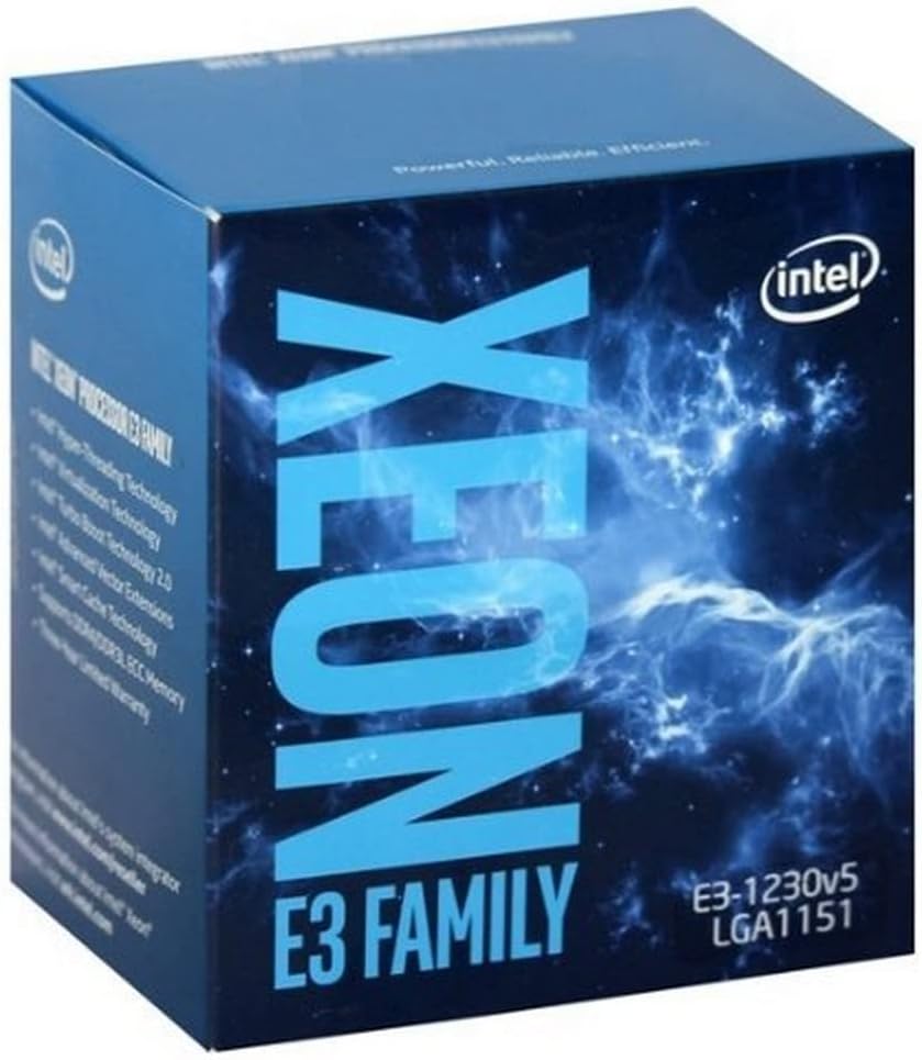 Intel Xeon BX80677E31245V6 E3-1245 V6 Kaby Lake 3.7 GHz (4.1 GHz Turbo) Socket LGA 1151 73W Intel HD Graphics P630 (SR32B) Server Processor including Original Intel Cooling Fan Boxed Version