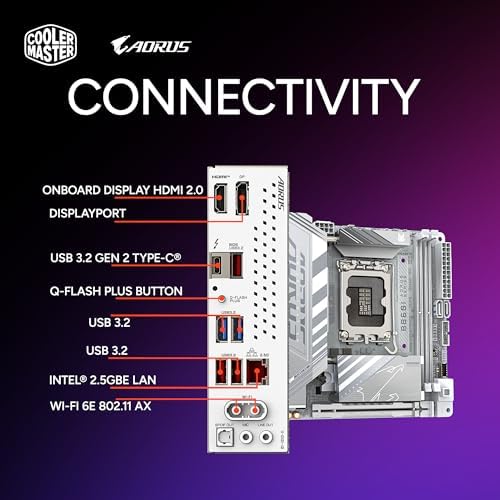 Cooler Master NR2 Pro Mini ITX – Intel Ultra 7 265F 2.4GHz (5.3 GHz Turbo) | Gigabyte RTX 5070 12GB & B860I AORUS PRO ICE| 32GB DDR5 6000MHz | 2TB Gen4 M.2 | WiFi | Windows 11 | 280mm AIO Gaming PC|B0F7PWDM9L
