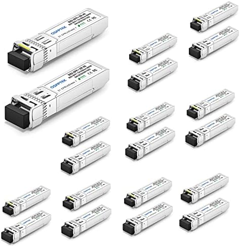 1 Pair 10G SFP+ Bidi Transceivers, 10gbe SFP LC Single-Mode Module, Bi-Directional Mini gbic for Cisco SFP-10G-BXD-I (1330nm-TX/1270nm-RX) / SFP-10G-BXU-I (1270nm-TX/1330nm-RX),10KM, with DDM|B07QLKDZJH