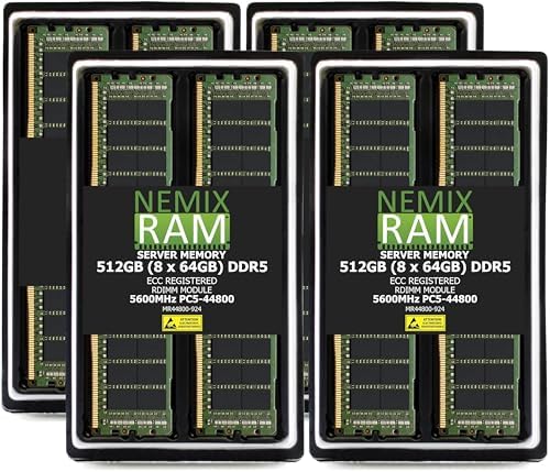 NEMIX RAM 256GB (1X256GB DDR5 5600MHZ PC5-44800 CL46 8Rx4 1.1V 288-PIN ECC RDIMM Registered Server Memory Compatible with Dell PowerEdge R760 Rack Server