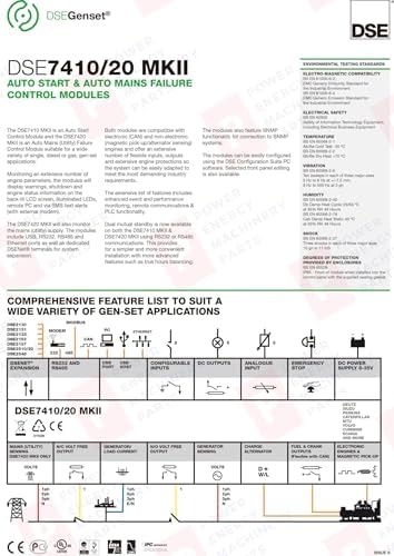 Original Deep Sea Generator DSE7420 MKII Auto Mains (Utility) Failure Control Module dse7420 mkii Made in UK 1 Year Warranty|B0DRNJQ3CY